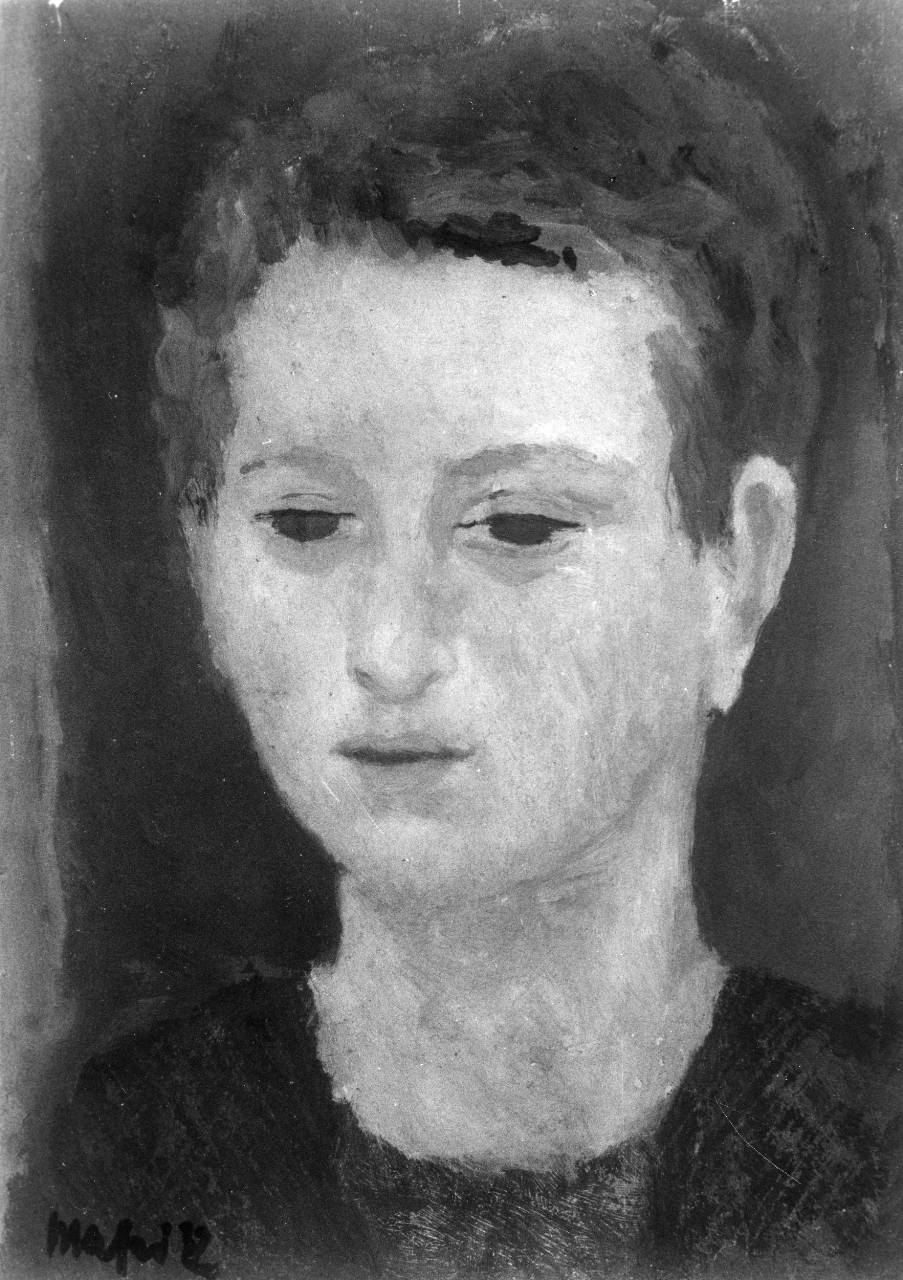 Testa di ragazza, testa di ragazza (dipinto) di Mafai Mario (sec. XX)