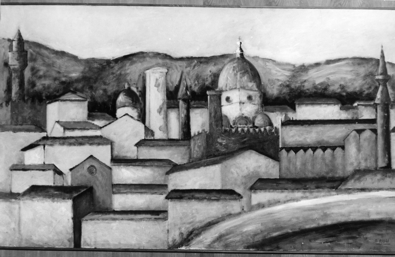 Panorama, veduta panoramica di Firenze (dipinto) di Rosai Ottone (sec. XX)