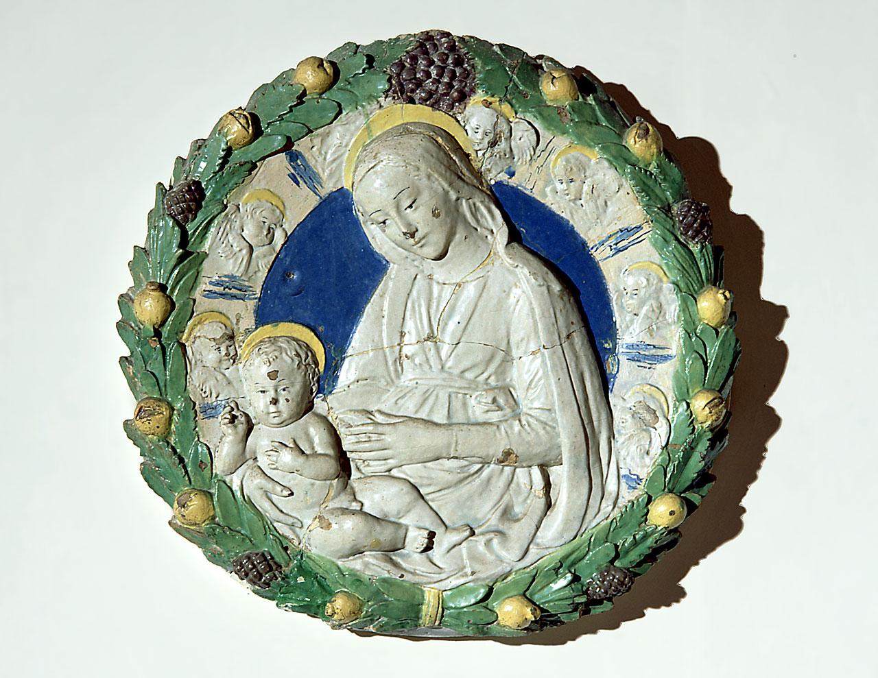 Madonna con Bambino (rilievo) di Della Robbia Andrea (scuola) (fine sec. XV)