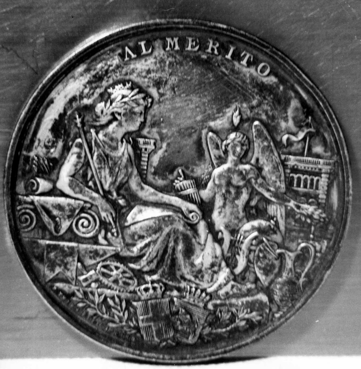 figura allegorica femminile (medaglia) - ambito italiano (sec. XIX)