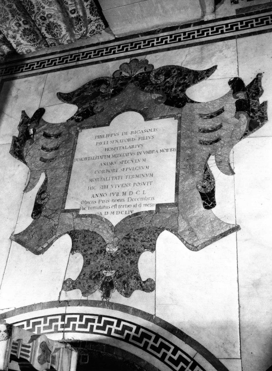 stemma gentilizio della famiglia Ricasoli (pavimento) di Balatri Giovanni Battista (bottega), Pieratti Giovan Battista (sec. XVII)