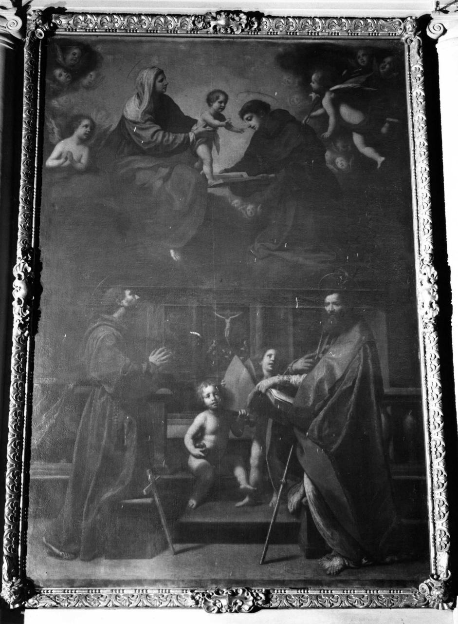 Madonna con Bambino e Santi (dipinto) di Ficherelli Felice detto Riposo (sec. XVII)