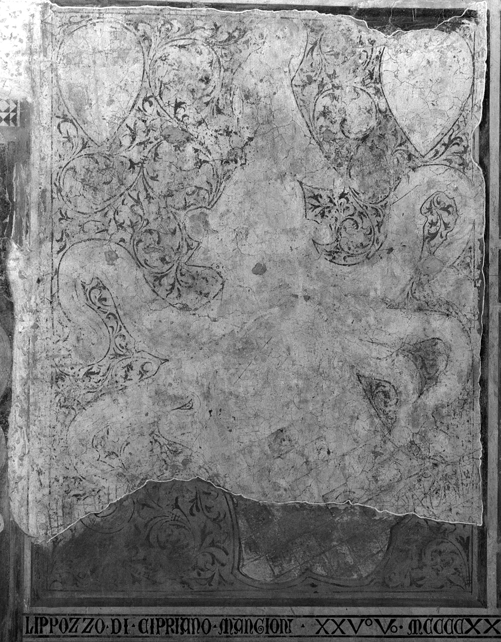 stemma gentilizio della famiglia Mangioni (dipinto) - ambito toscano (sec. XV)