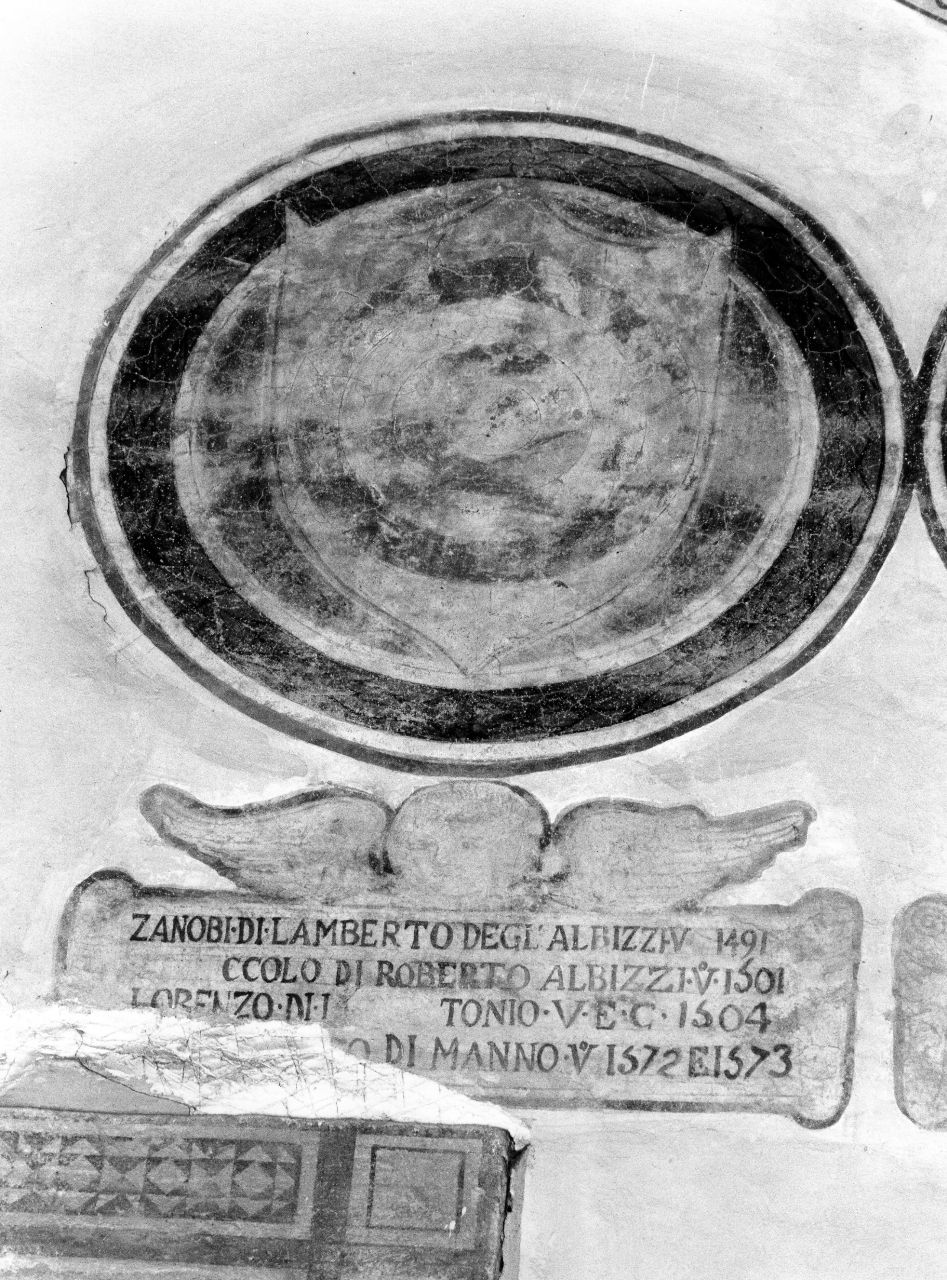 stemma gentilizio della famiglia Albizi (dipinto) - ambito toscano (sec. XV)