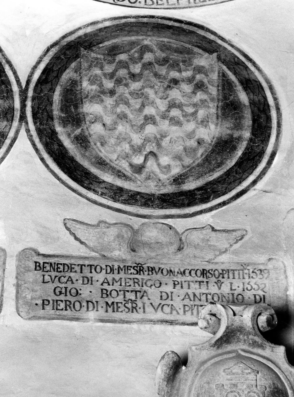 stemma gentilizio della famiglia Pitti (dipinto) - ambito toscano (sec. XVI)