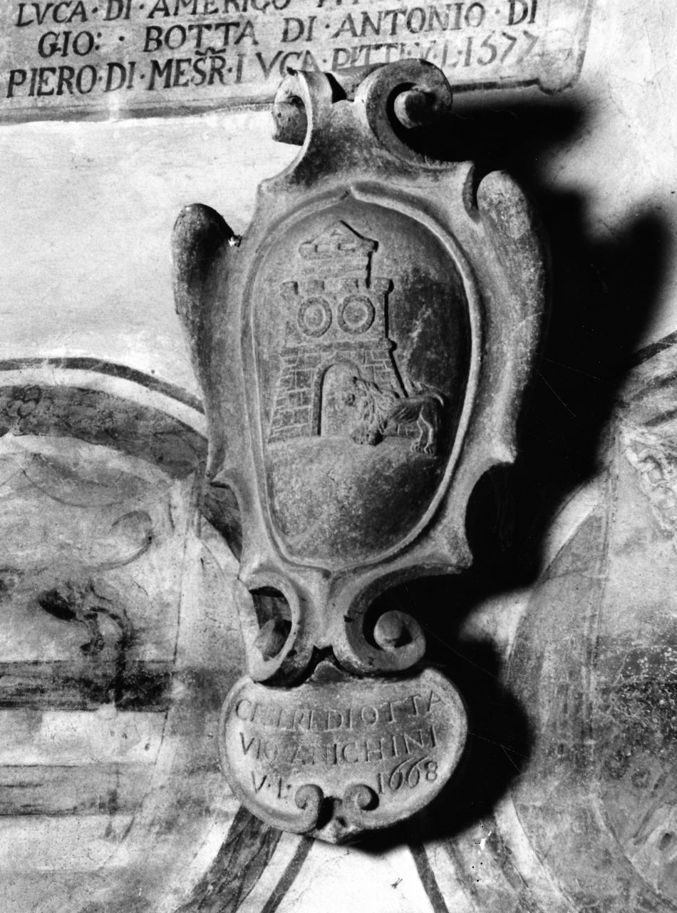 stemma gentilizio della famiglia Anichini (rilievo) - ambito toscano (sec. XVII)