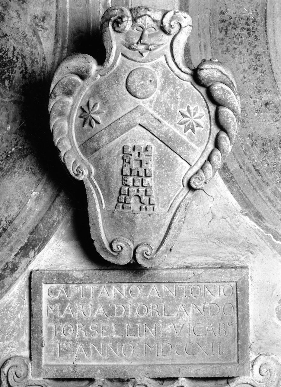 stemma gentilizio della famiglia Torsellini (rilievo) - ambito toscano (sec. XVIII)