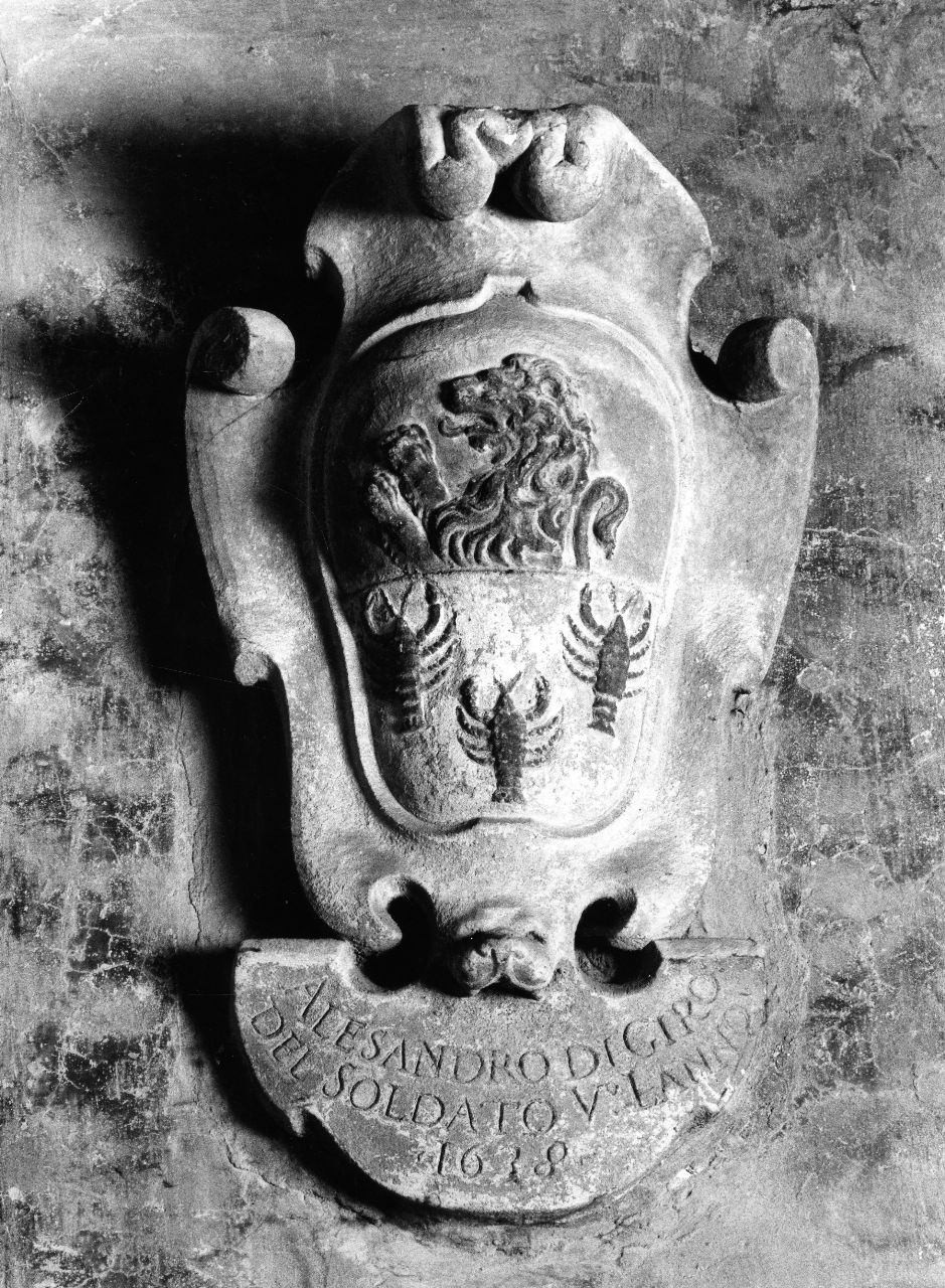 stemma gentilizio della famiglia Del Soldato (rilievo) - ambito toscano (sec. XVII)