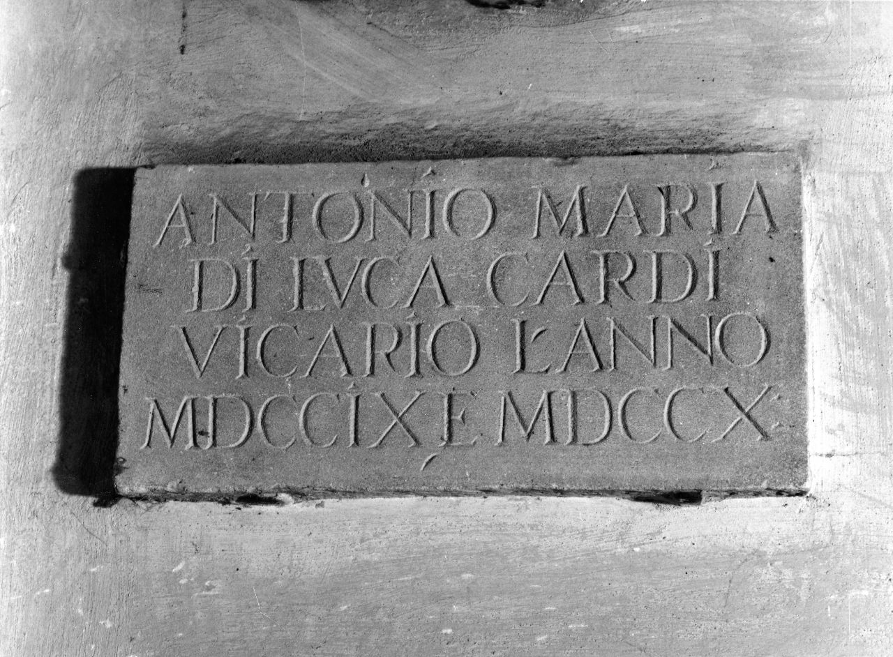 lapide documentaria - ambito toscano (sec. XVIII)