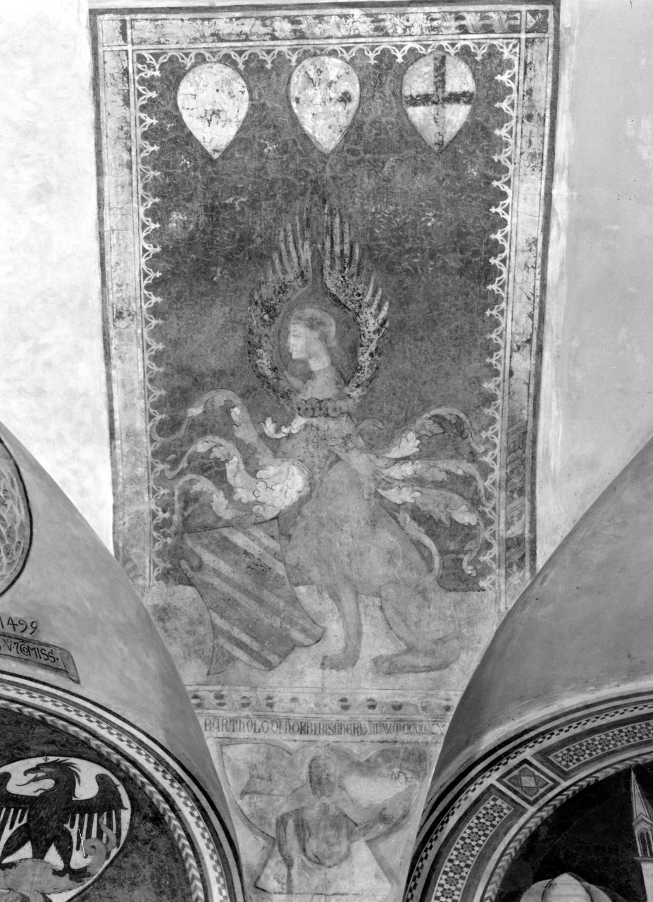 stemma gentilizio della famiglia Bischeri (dipinto) - ambito toscano (sec. XV)