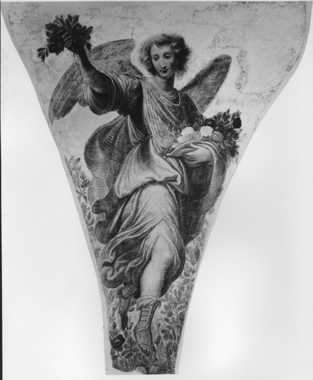 angelo con fiori (dipinto) di Rosselli Matteo (attribuito) (sec. XVII)