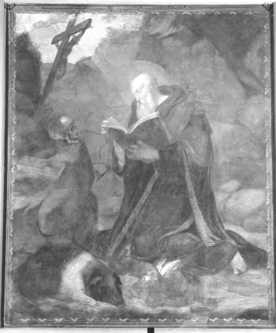 Sant'Antonio Abate in preghiera (dipinto) di Sarti Paolo (sec. XIX)