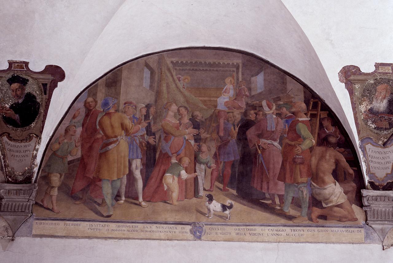 scoprimento dell'immagine miracolosa dell'Annunziata (dipinto) di Mascagni Donato (sec. XVII)