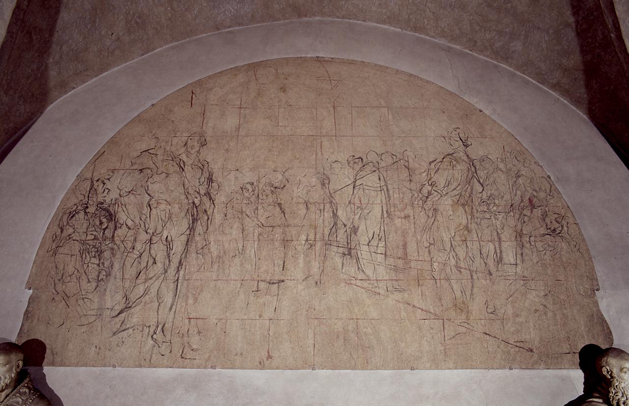 San Sostegno viene raccomandato a Parigi al re Filippo (sinopia) di Barbatelli Bernardino detto Poccetti (sec. XVII)
