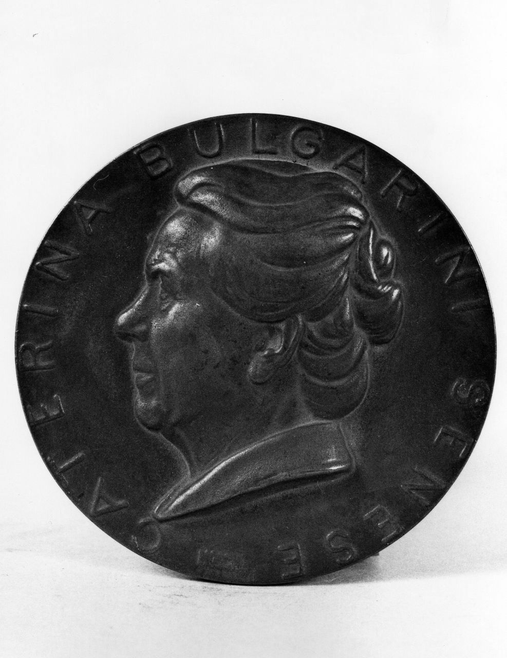 ritratto di Caterina Bulgarini (medaglia) di Moschi Mario (terzo quarto sec. XX)