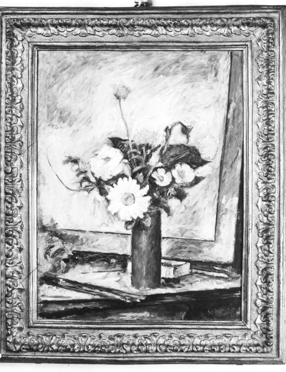 vaso rosso con fiori (dipinto) di Soffici Ardengo (sec. XX)