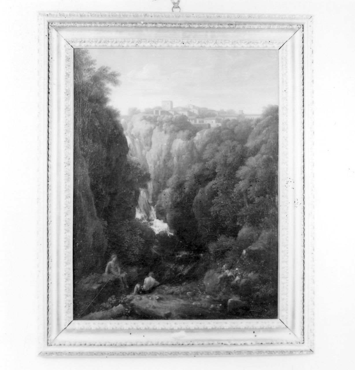 paese laziale con cascata (dipinto) di Van Bloemen Jan Francis detto Orizzonte, Bavarese Francesco Ignazio detto Borgognone (sec. XVIII)