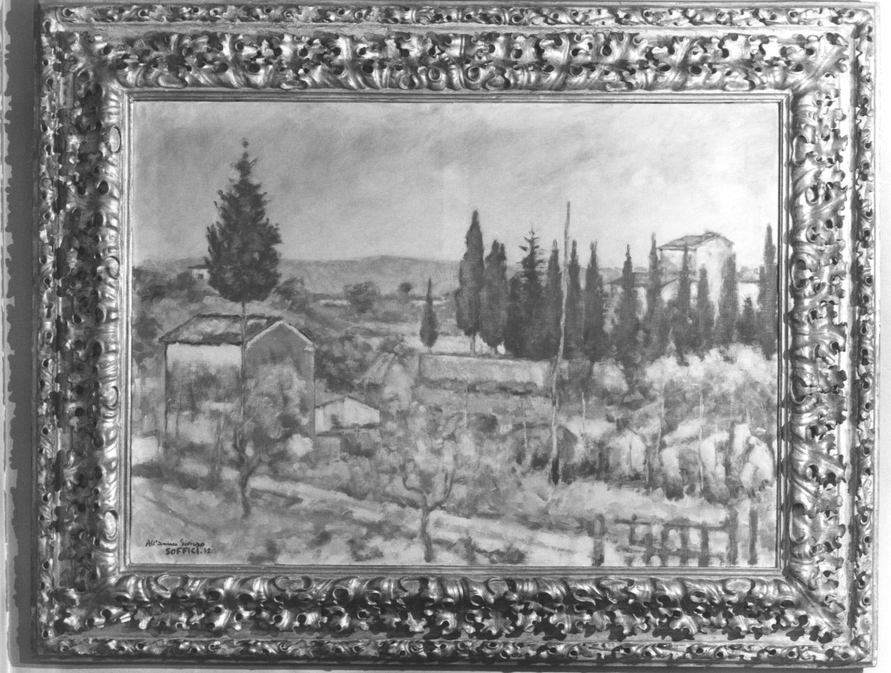 paesaggio con campagna toscana (dipinto) di Soffici Ardengo (sec. XX)
