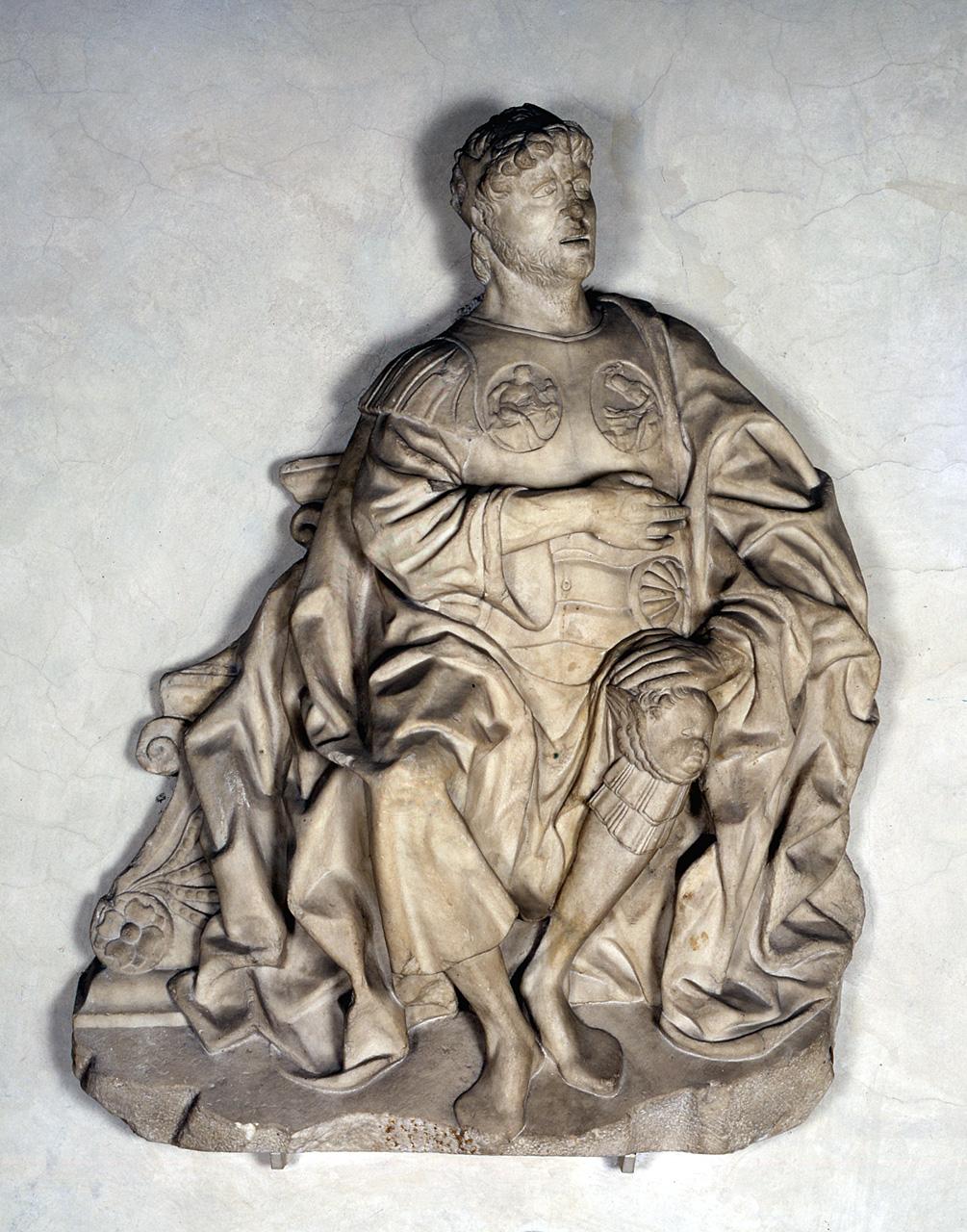 imperatore romano, figura maschile seduta (scultura) di Amadeo Giovanni Antonio (cerchia) (seconda metà sec. XV)