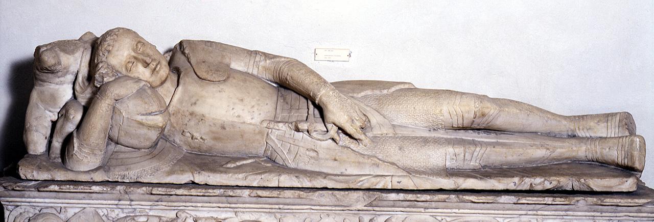 figura maschile distesa (scultura) di Cagini Vincenzo (cerchia) (seconda metà sec. XVI)