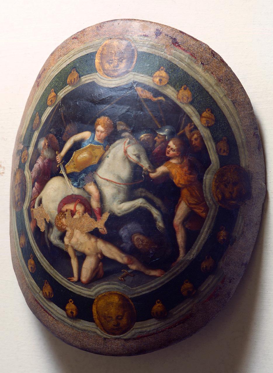 Orazio Coclite in battaglia (rotella) - bottega fiorentina (seconda metà sec. XVI)