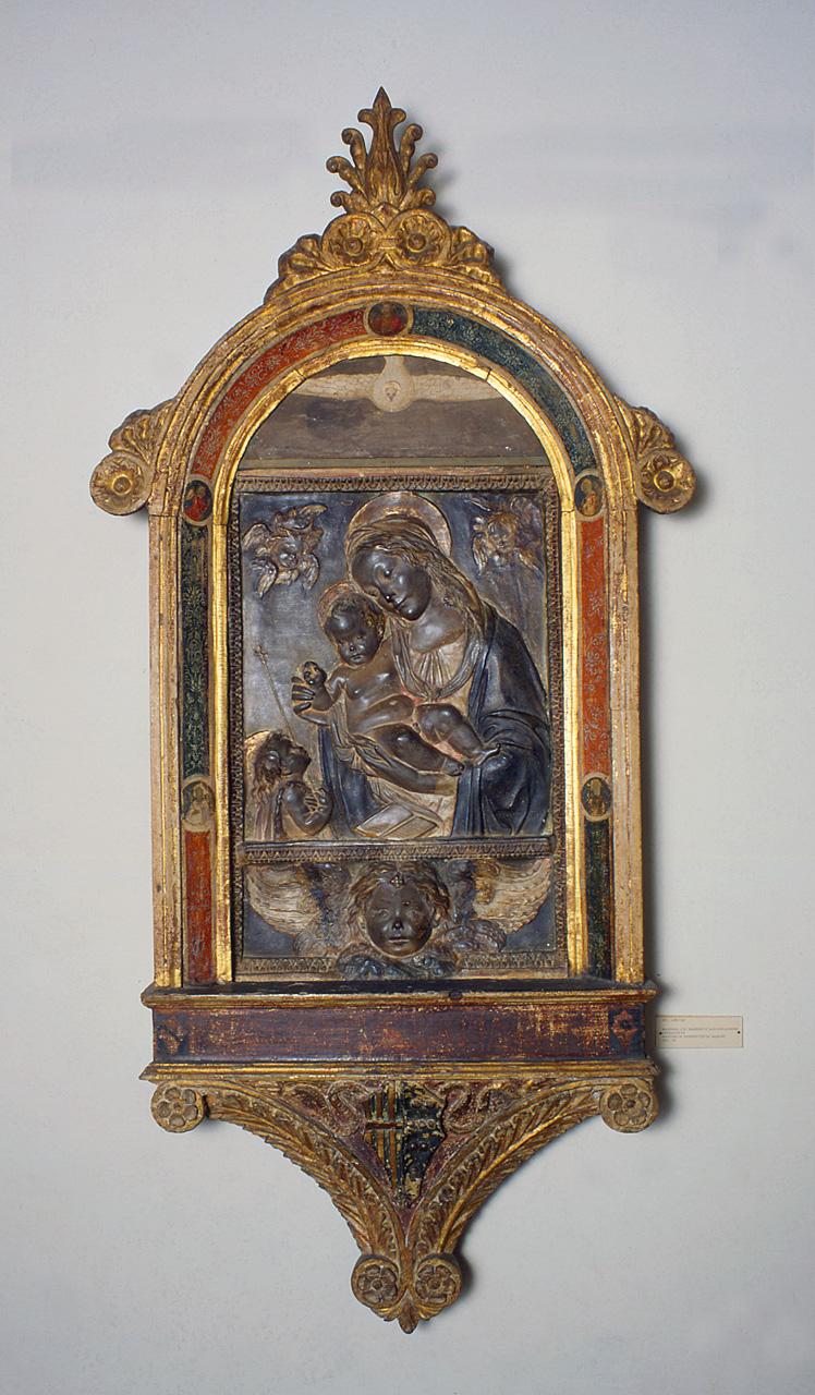 Madonna con Bambino e San Giovannino (rilievo) di Benedetto da Maiano (cerchia) (seconda metà sec. XV)