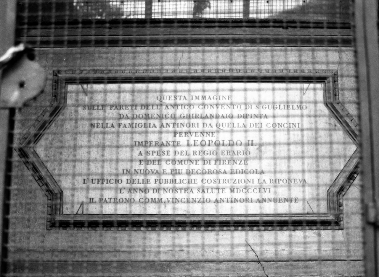 lapide celebrativa - manifattura toscana (sec. XIX)