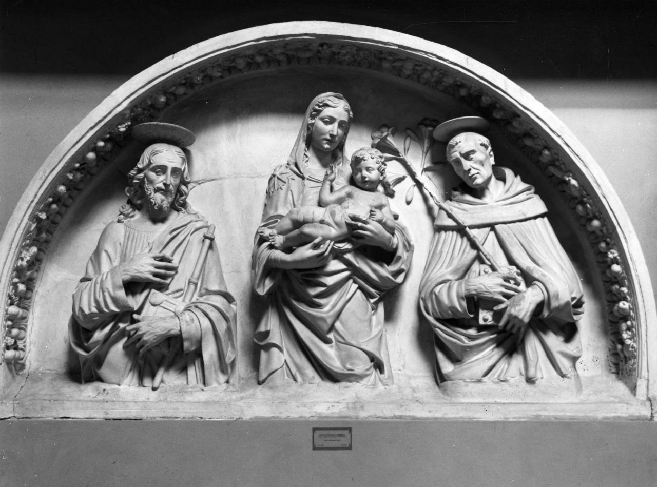 Madonna con Bambino tra Santi Giacomo e Domenico (calco) - ambito fiorentino (sec. XIX)