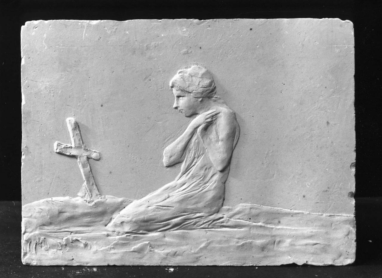 Santa Maria Maddalena in preghiera davanti alla croce (calco) di Passaglia Augusto (primo quarto sec. XX)