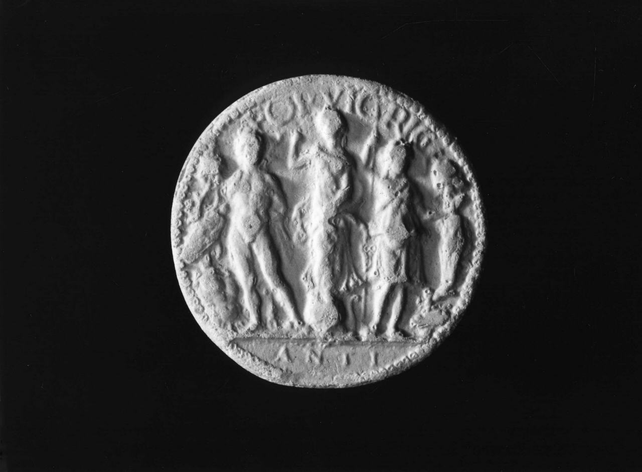 la Fortuna, Marte e Minerva (calco di medaglia) di Lelli Oronzio (bottega) (sec. XIX)