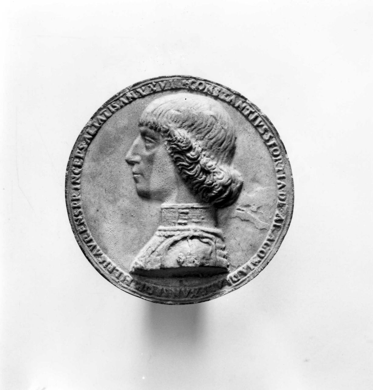 ritratto di Costanzo Sforza (calco di medaglia) di Lelli Oronzio (bottega) (sec. XIX)