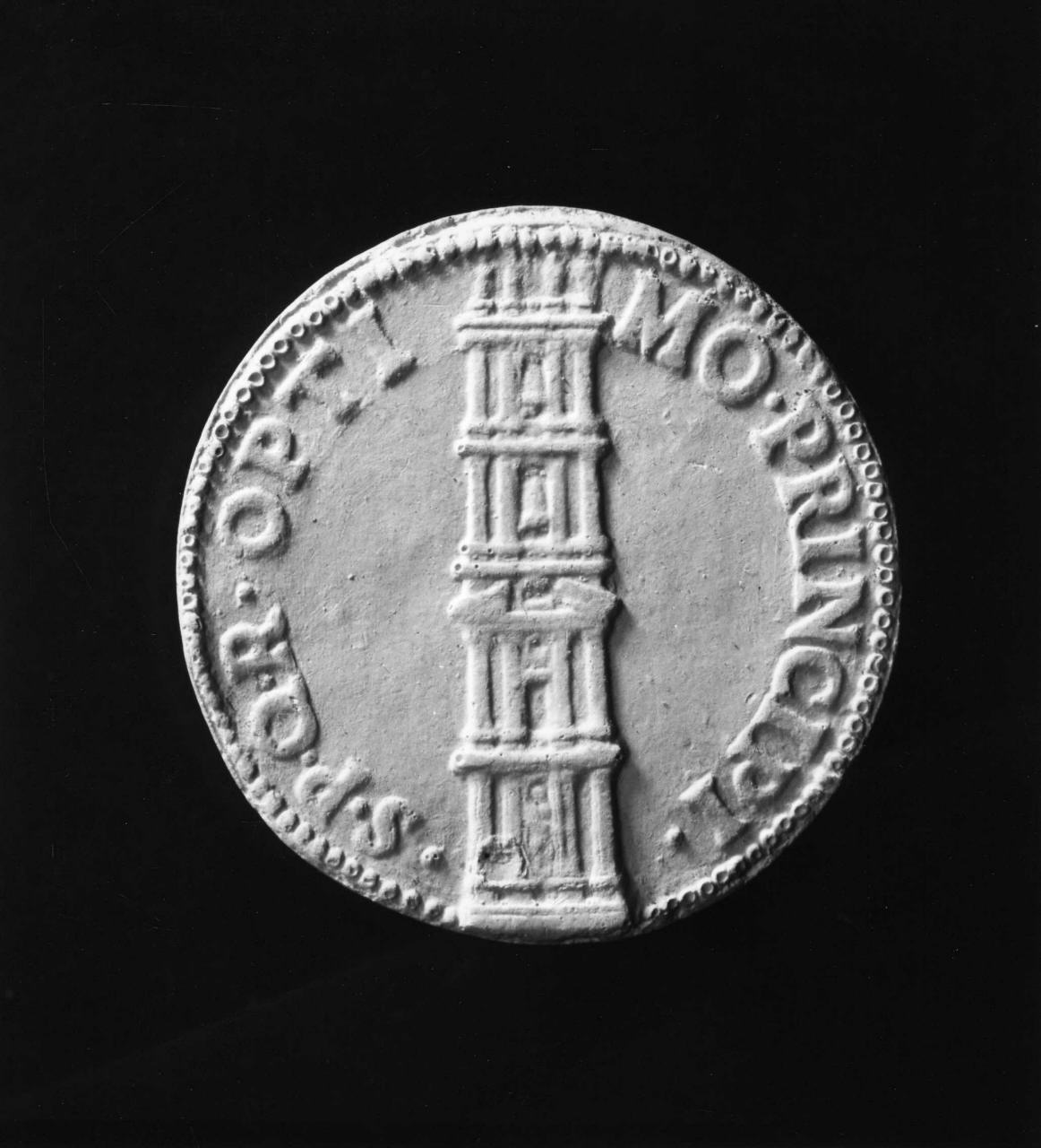 campanile del Campidoglio (calco di medaglia) di Lelli Oronzio (bottega) (sec. XIX)