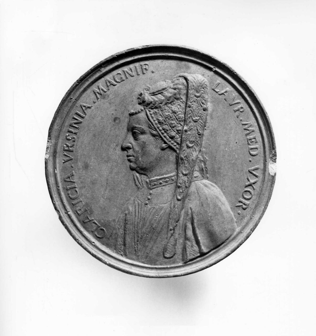ritratto di Clarice Orsini (calco di medaglia) di Lelli Oronzio (bottega) (sec. XIX)
