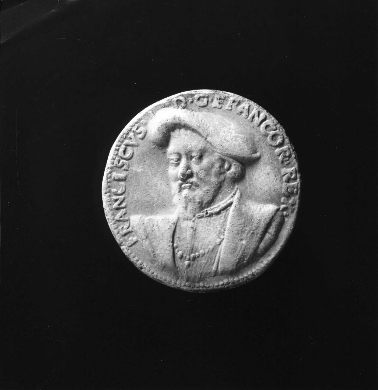 ritratto di Francesco I re di Francia (calco di medaglia) di Lelli Oronzio (bottega) (sec. XIX)