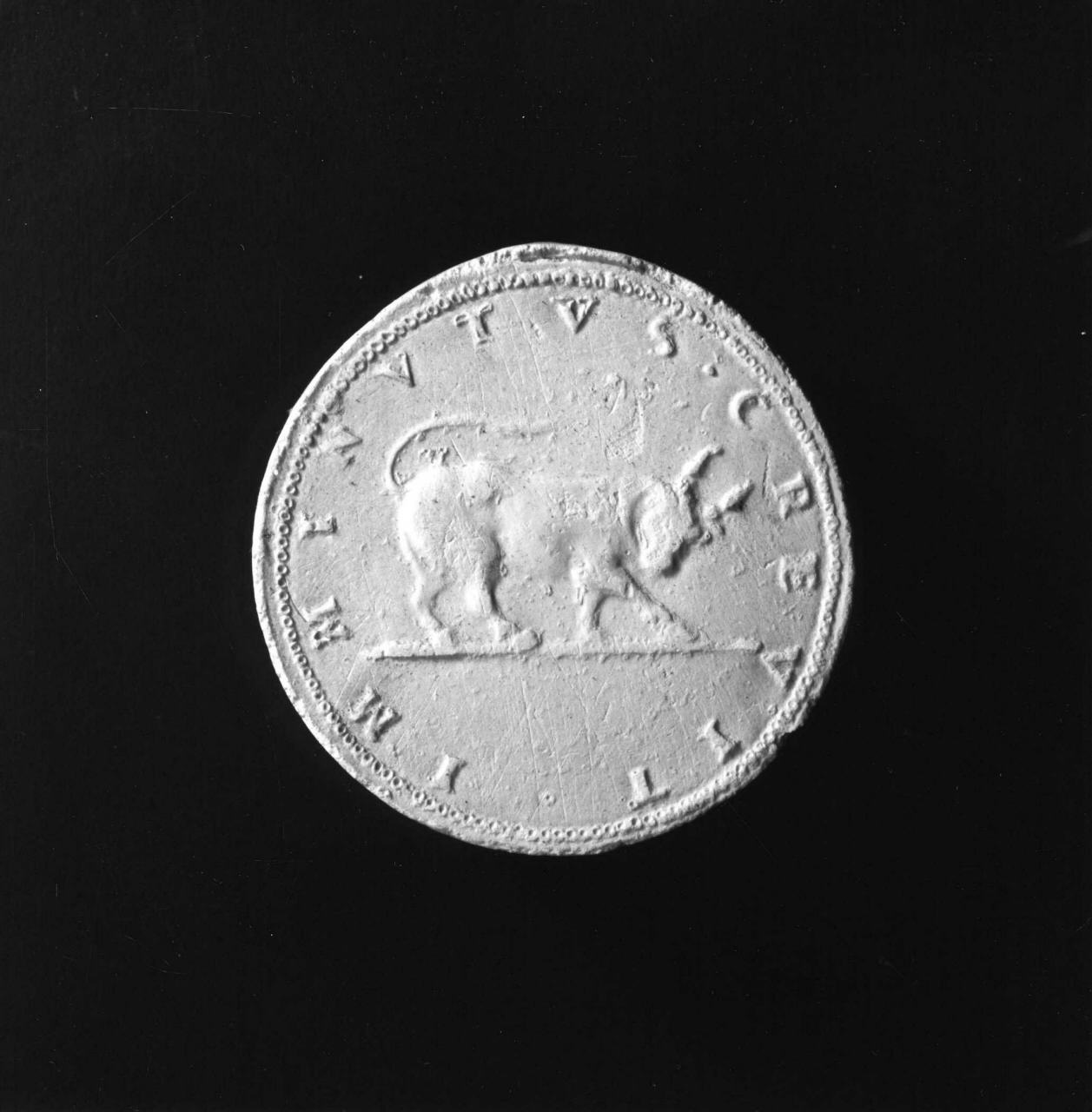 toro (calco di medaglia) di Lelli Oronzio (bottega) (sec. XIX)