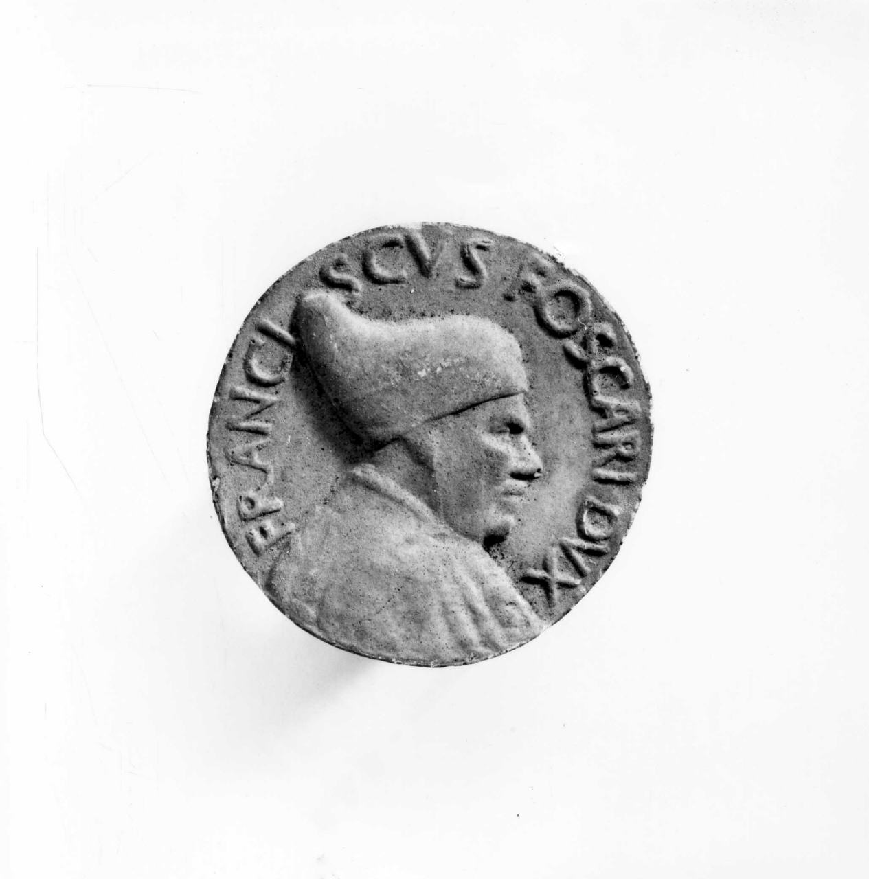 ritratto di Francesco Foscari (calco di medaglia) di Lelli Oronzio (bottega) (sec. XIX)