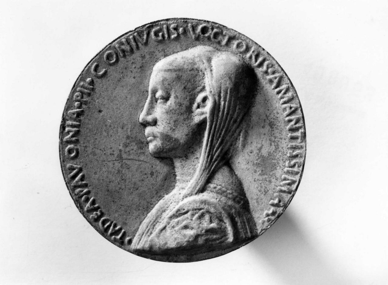 ritratto di Taddea Pavoni (calco di medaglia) di Lelli Oronzio (bottega) (sec. XIX)