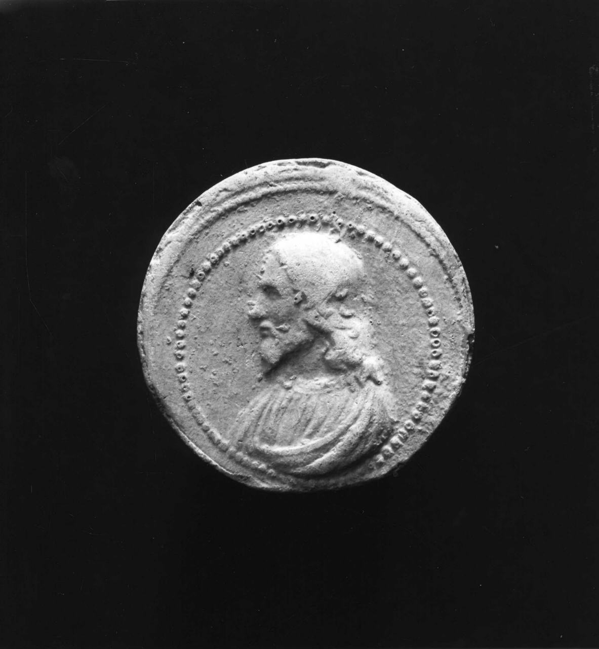 Cristo (calco di medaglia) di Lelli Oronzio (bottega) (sec. XIX)