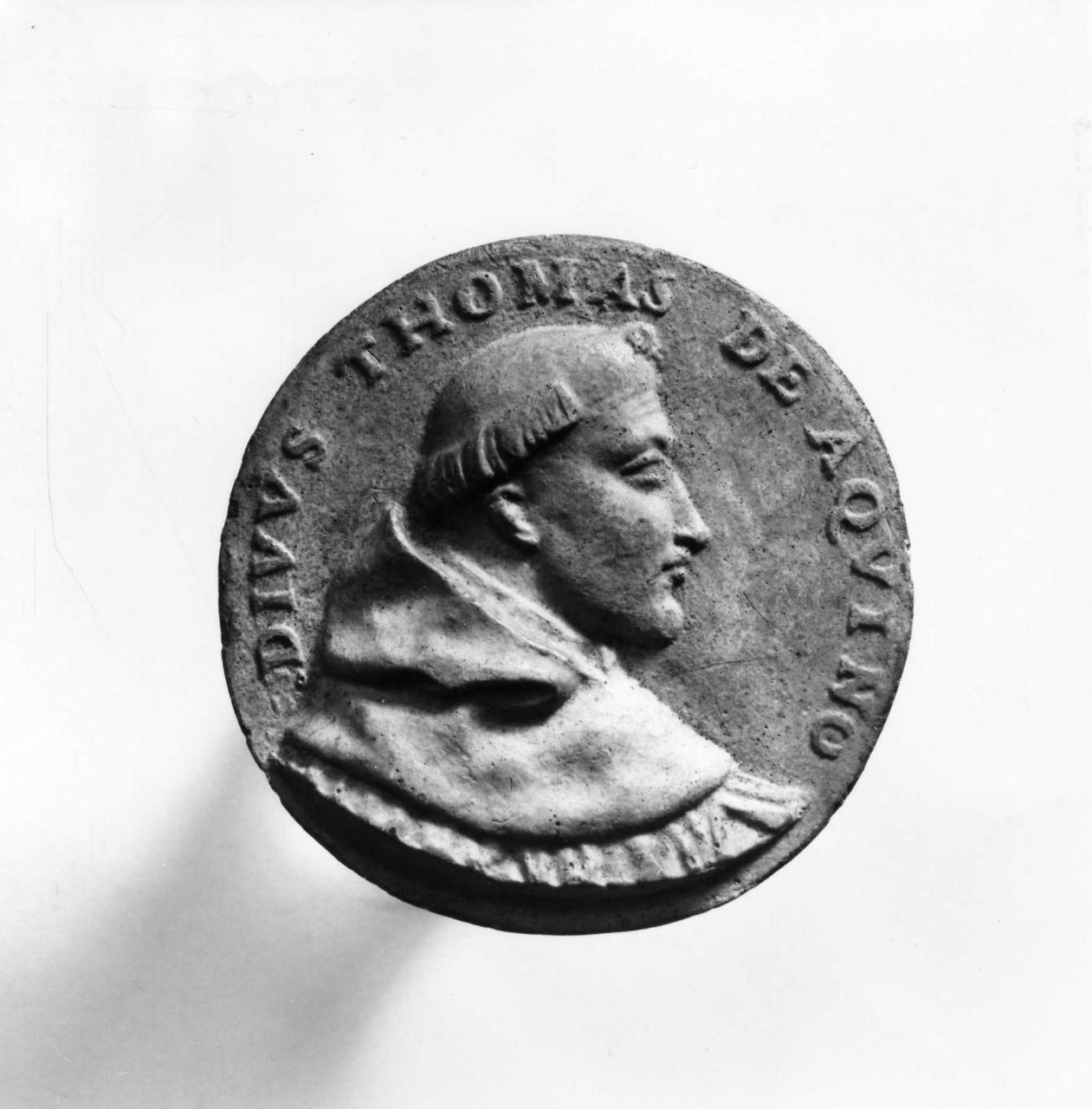 ritratto di San Tommaso d'Aquino (calco di medaglia) di Lelli Oronzio (bottega) (sec. XIX)