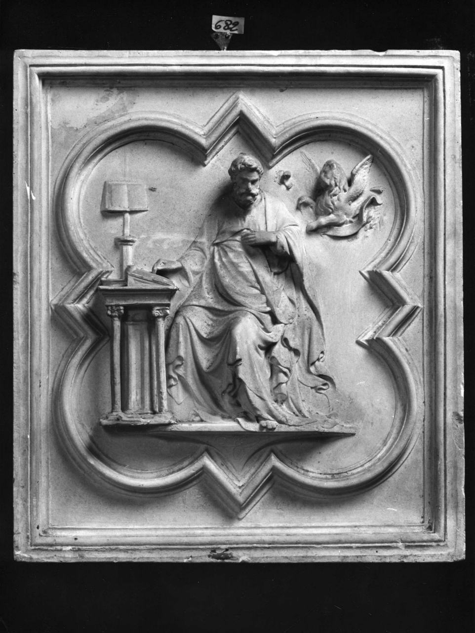 San Marco Evangelista (calco di formella, elemento d'insieme) di Lelli Oronzio (bottega) (sec. XIX)
