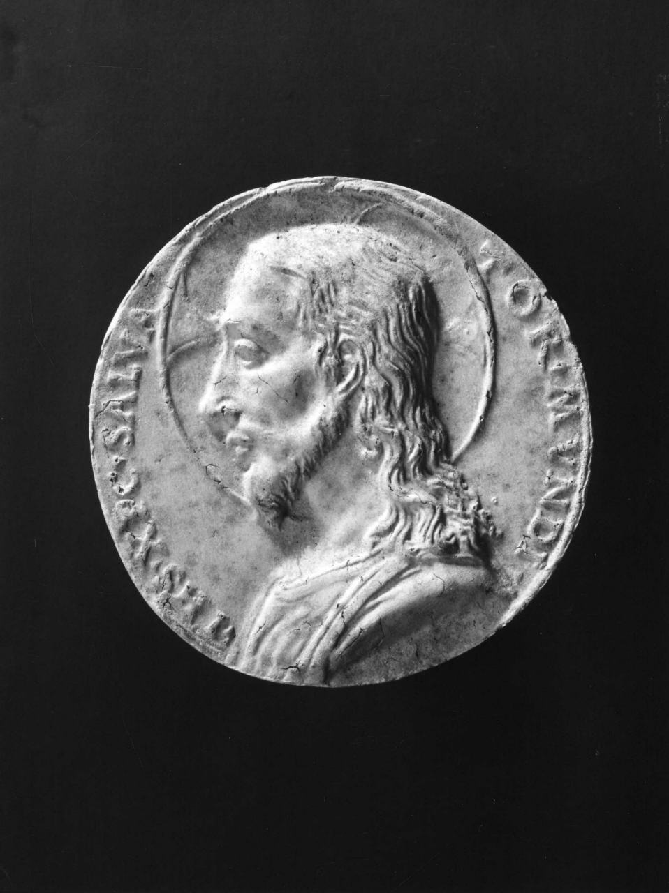 Cristo (calco di medaglia) di Lelli Oronzio (bottega) (sec. XIX)