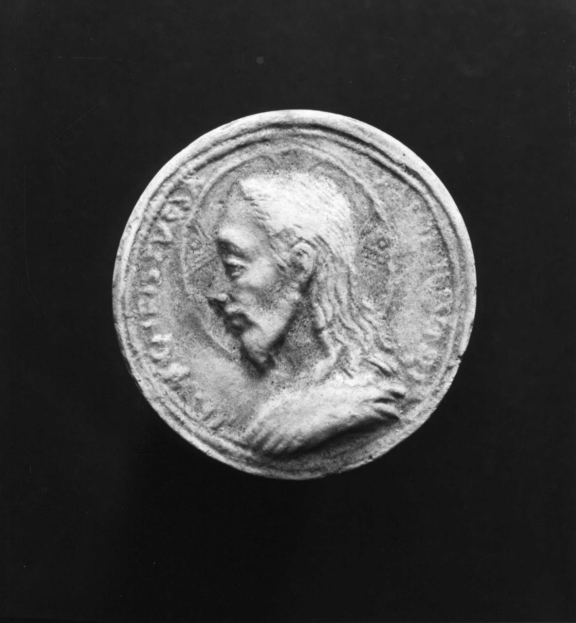 Cristo (calco di medaglia) di Lelli Oronzio (bottega) (sec. XIX)