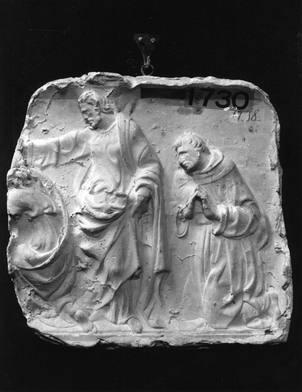 Gesù e santi (calco, frammento) di Lelli Oronzio (bottega) (sec. XIX)