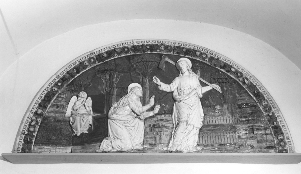 apparizione di Cristo risorto a Santa Maria Maddalena (rilievo) di Della Robbia Giovanni (bottega) (inizio sec. XVI)