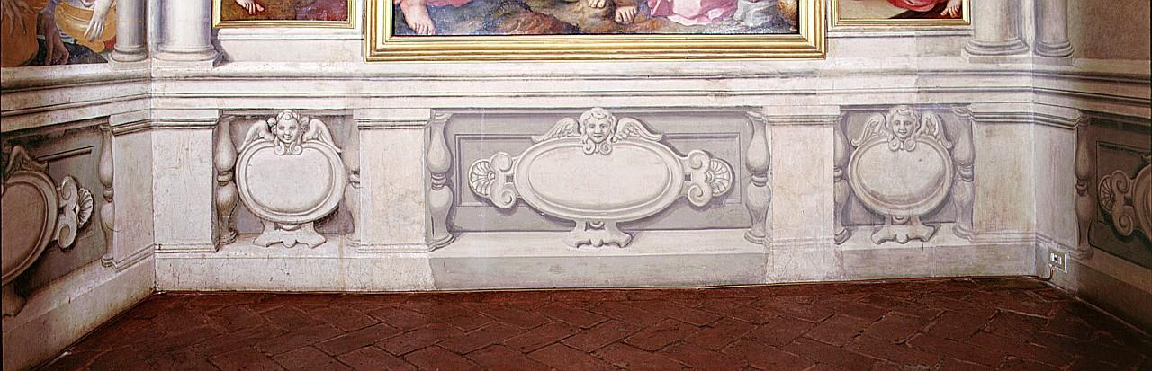 cherubini e motivi decorativi a volute (dipinto) di Allori Agnolo detto Bronzino (sec. XVI)