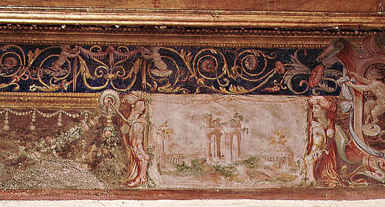 paesaggio con rovine (dipinto) di Salviati Francesco (e aiuti) (sec. XVI)