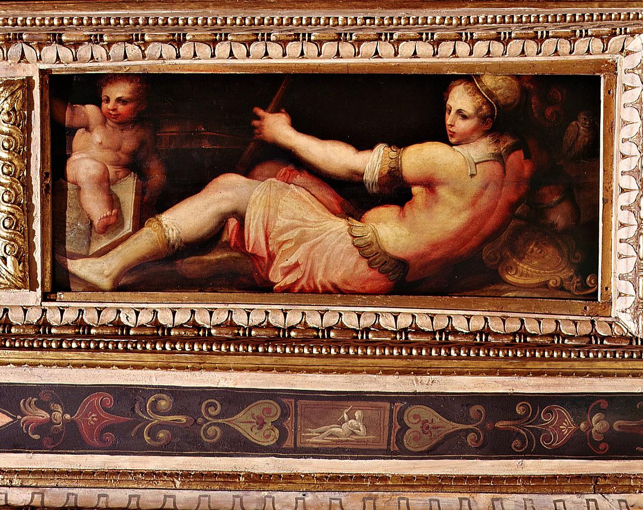 allegoria della Fortezza (dipinto) di Vasari Giorgio, Van der Straet Jan detto Giovanni Stradano (sec. XVI)