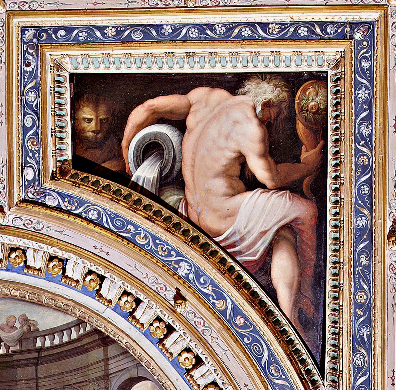 Arno, divinità fluviali (dipinto) di Vasari Giorgio, Van der Straet Jan detto Giovanni Stradano (sec. XVI)