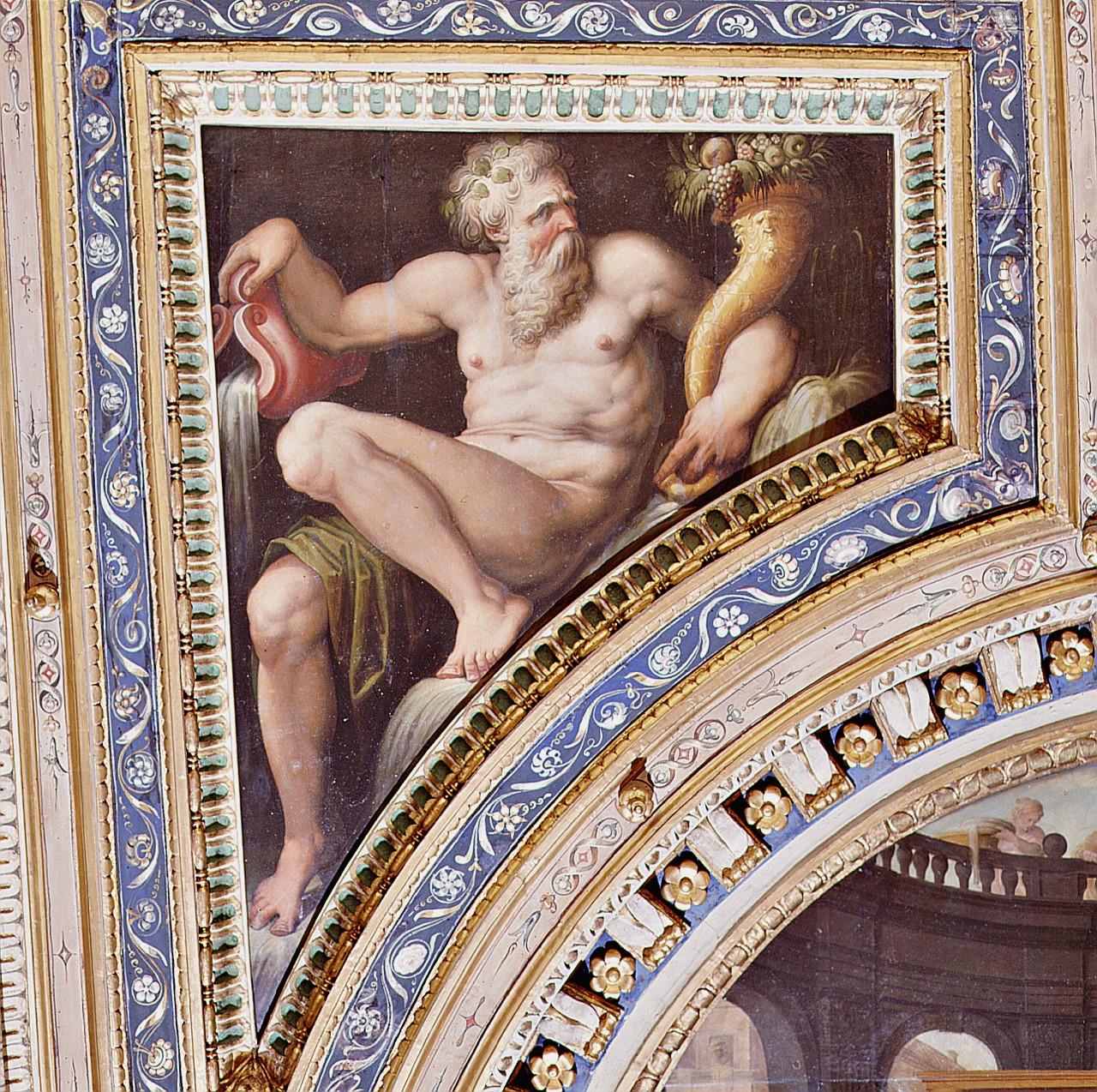 Ombrone, divinità fluviali (dipinto) di Vasari Giorgio, Van der Straet Jan detto Giovanni Stradano (sec. XVI)