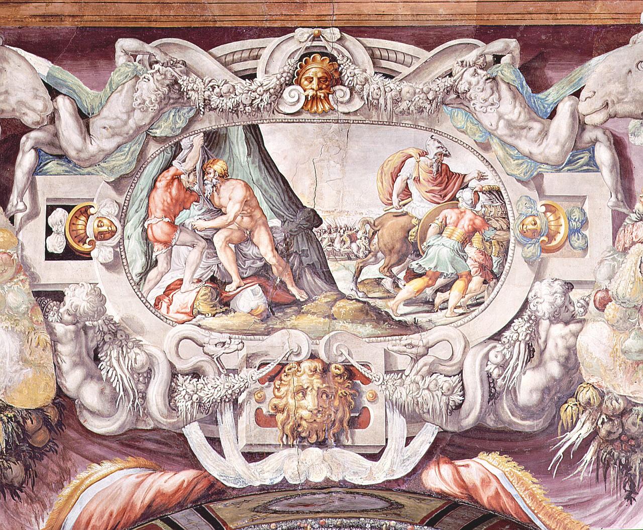 episodi della vita del generale romano Camillo (dipinto) di Salviati Francesco (sec. XVI)
